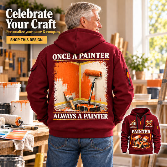 Personalized Painter Lifelong Craft Quarter Zip Hoodie — dedicated listing hero