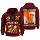 Personalized Painter Lifelong Craft Quarter Zip Hoodie — Wine Red variant