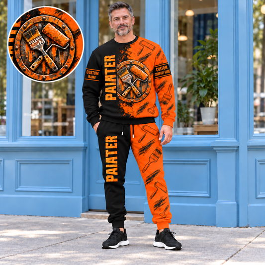 Personalized Painter Vertical Split Sweater + Jogger Combo — dedicated listing hero