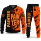 Personalized Painter Vertical Split Sweater + Jogger Combo — Typography variant