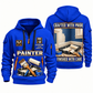 Personalized Painter Made With Care Quarter Zip Hoodie — Blue variant