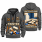 Personalized Painter Made With Care Quarter Zip Hoodie — Gray variant