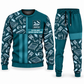 Personalized Painter Geometric Panel Sweater + Jogger Combo — Teal variant