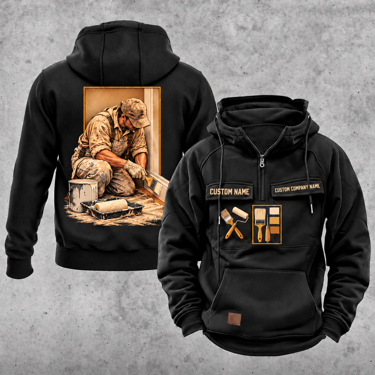 Personalized Painter Ready Every Day Portrait Vintage Hoodie — Black variant