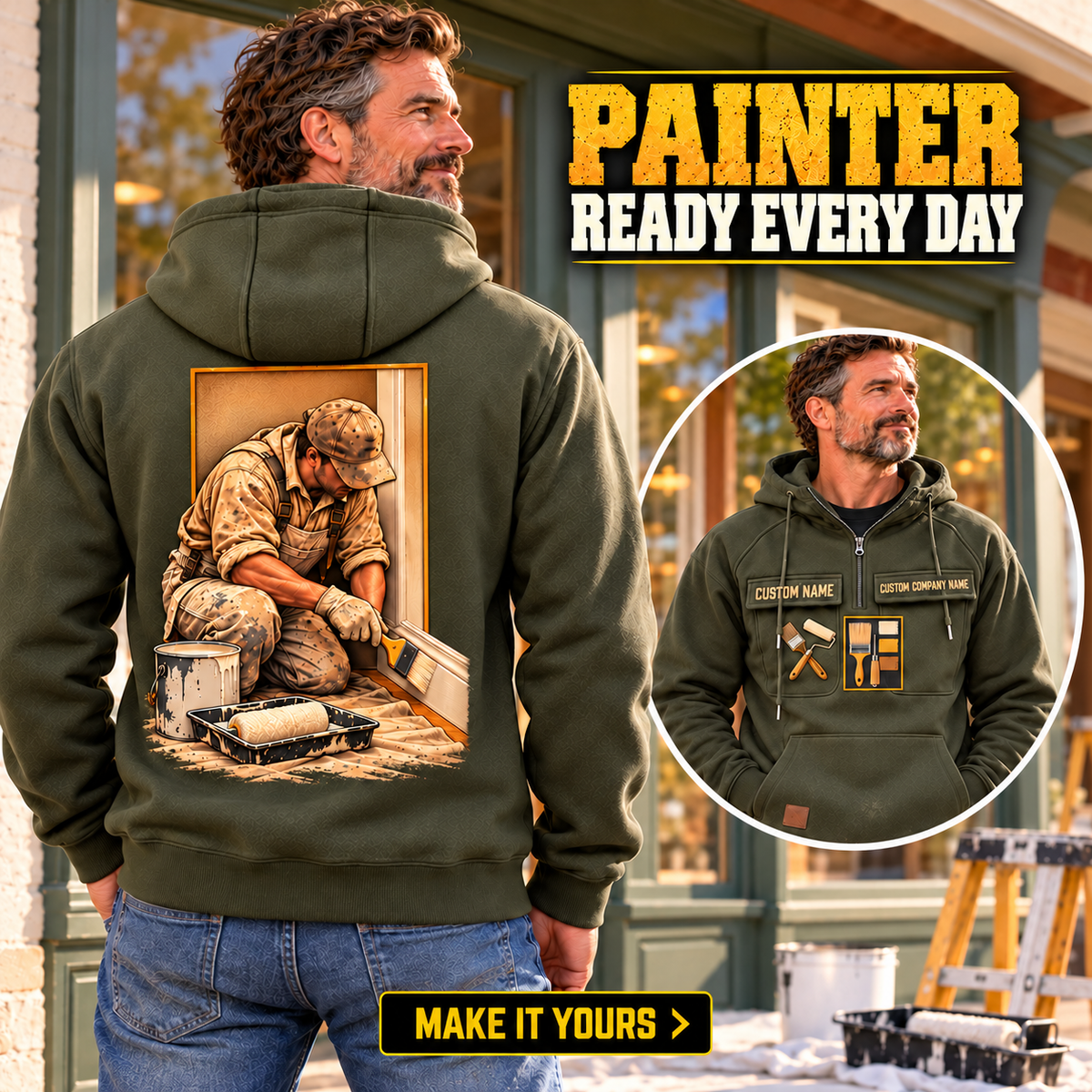 Personalized Painter Ready Every Day Portrait Vintage Hoodie — dedicated listing hero, final layout