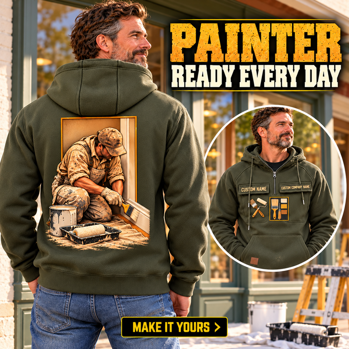 Personalized Painter Ready Every Day Portrait Vintage Hoodie — dedicated listing hero