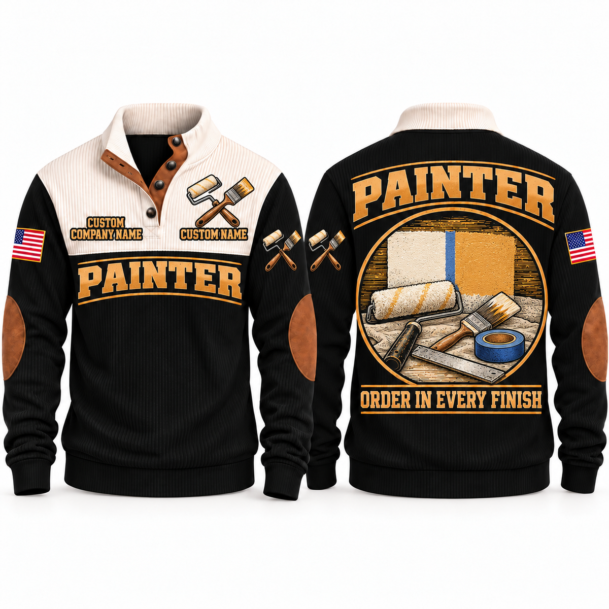 Personalized Painter Finish Perfection Sports Sweatshirt — Black variant