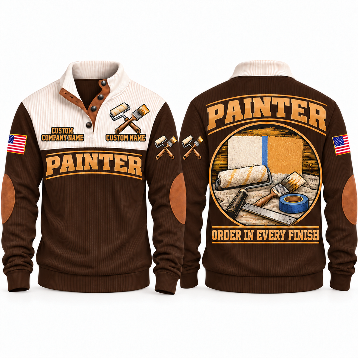 Personalized Painter Finish Perfection Sports Sweatshirt — Brown variant