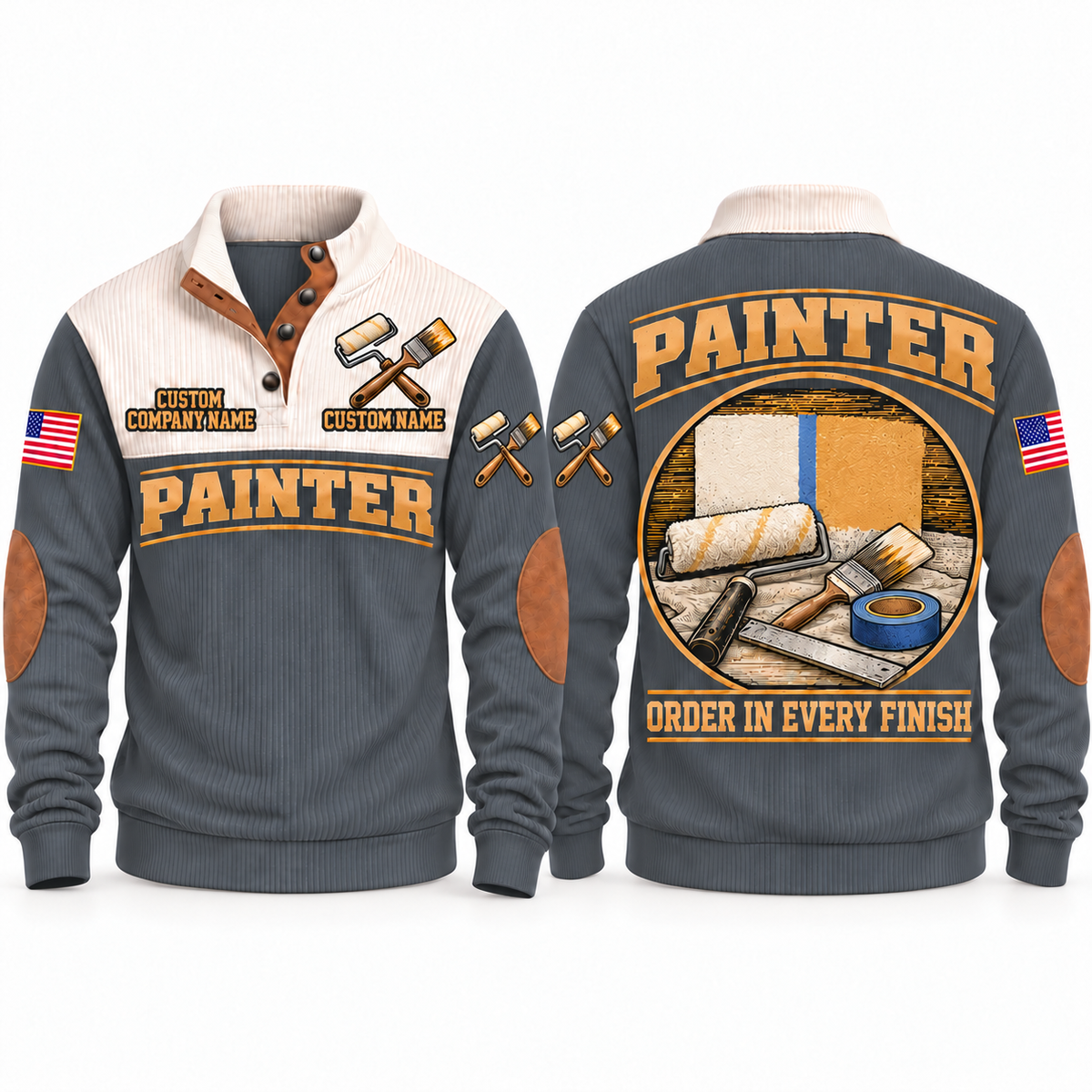 Personalized Painter Finish Perfection Sports Sweatshirt — Grey variant