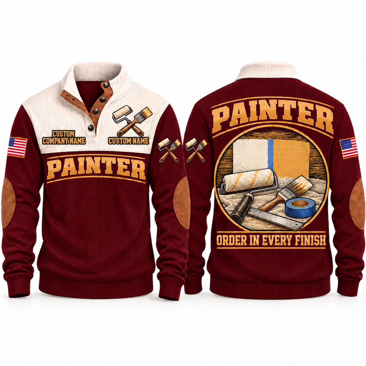 Personalized Painter Finish Perfection Sports Sweatshirt — Jujube Red variant