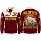Personalized Painter Prep Check Paint Sports Sweatshirt — Jujube Red variant