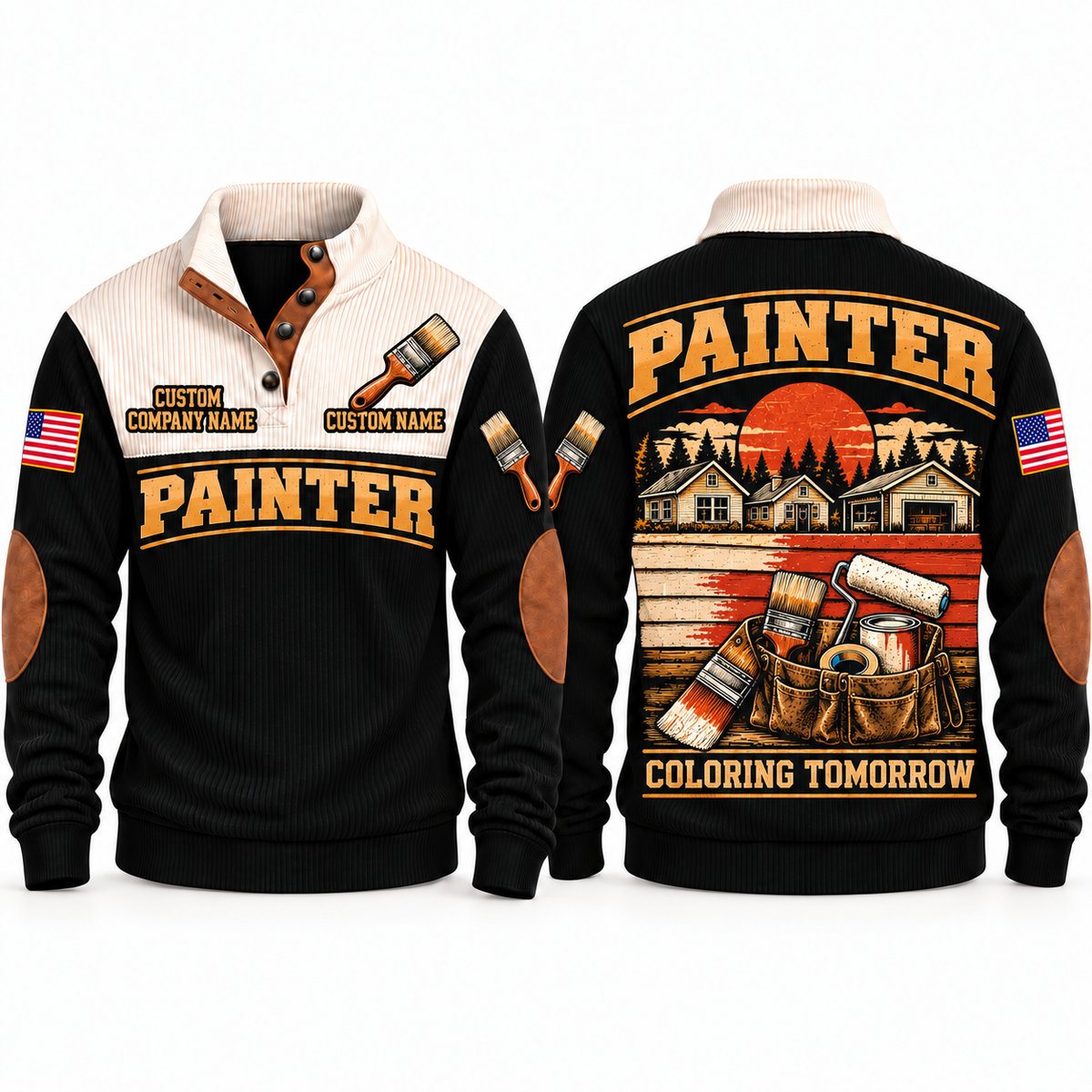 Personalized Painter Coloring Tomorrow Sports Sweatshirt — Black variant