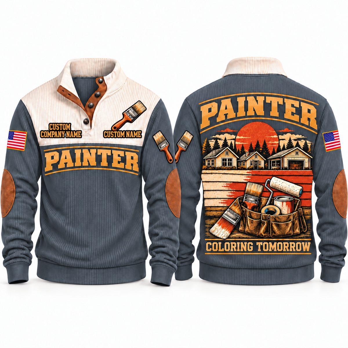 Personalized Painter Coloring Tomorrow Sports Sweatshirt — Grey variant
