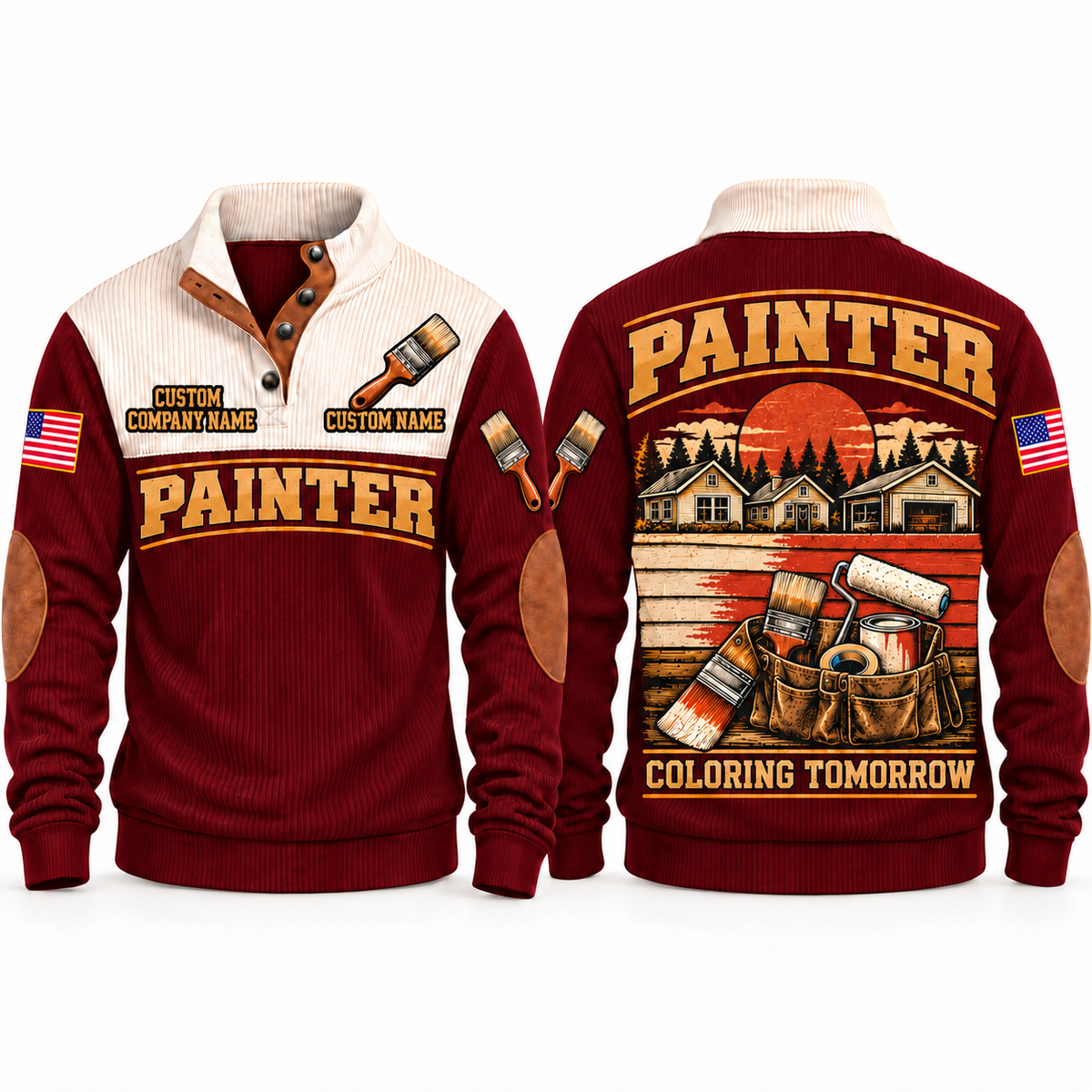 Personalized Painter Coloring Tomorrow Sports Sweatshirt — Jujube Red variant