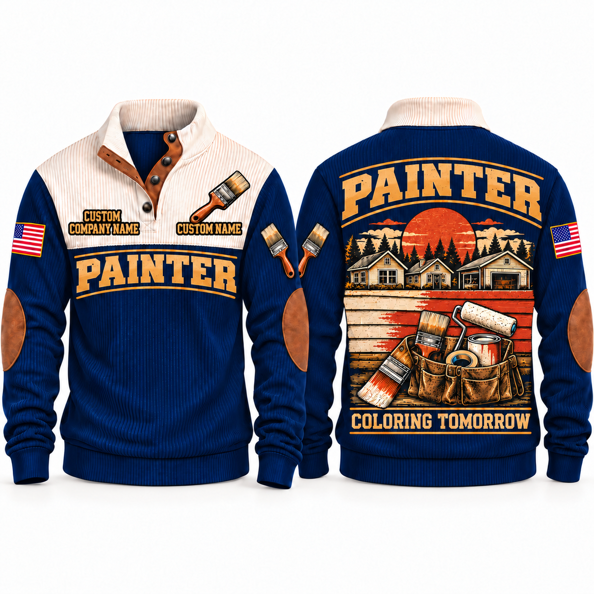 Personalized Painter Coloring Tomorrow Sports Sweatshirt — Navy variant