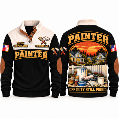Personalized Painter Shift Finished Sports Sweatshirt — Black variant