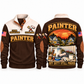 Personalized Painter Shift Finished Sports Sweatshirt — Brown variant
