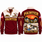 Personalized Painter Shift Finished Sports Sweatshirt — Jujube Red variant