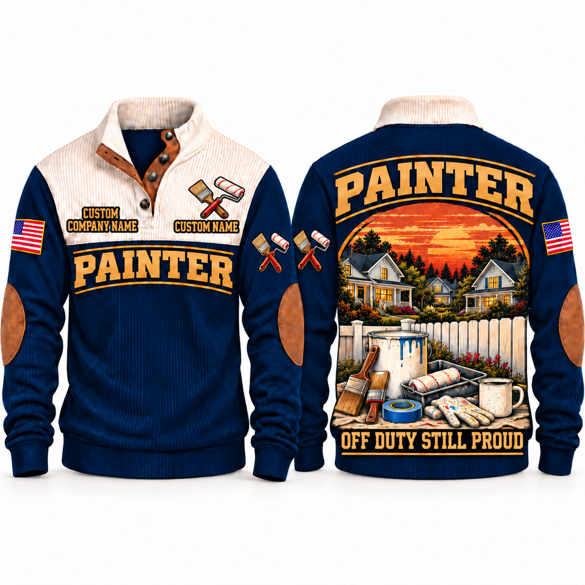 Personalized Painter Shift Finished Sports Sweatshirt — Navy variant