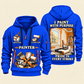 Personalized Painter Work with Purpose Quarter Zip Hoodie — Blue variant