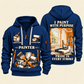 Personalized Painter Work with Purpose Quarter Zip Hoodie — Navy variant