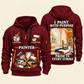 Personalized Painter Work with Purpose Quarter Zip Hoodie — Wine Red variant