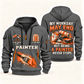 Personalized Painter Never Stops Quarter Zip Hoodie — Gray variant