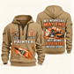 Personalized Painter Never Stops Quarter Zip Hoodie — Khaki variant