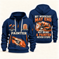 Personalized Painter Never Stops Quarter Zip Hoodie — Navy variant