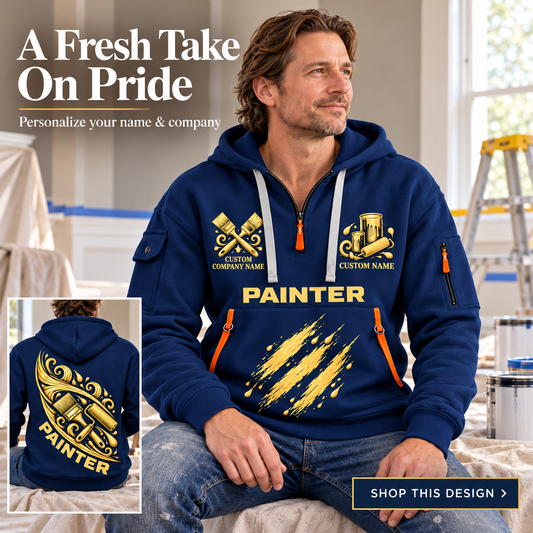 Personalized Painter Craft in Motion Quarter Zip Hoodie — dedicated listing hero