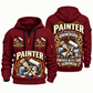 Personalized Painter Steady Hands Quarter Zip Hoodie — Wine Red variant