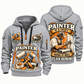 Personalized Painter Craft and Honor Quarter Zip Hoodie — Light Grey variant