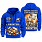 Personalized Painter Finished with Pride Quarter Zip Hoodie — Blue variant