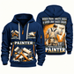 Personalized Painter Finished with Pride Quarter Zip Hoodie — Navy variant