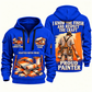 Personalized Painter Respect the Craft Quarter Zip Hoodie — Blue variant