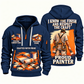 Personalized Painter Respect the Craft Quarter Zip Hoodie — Navy variant