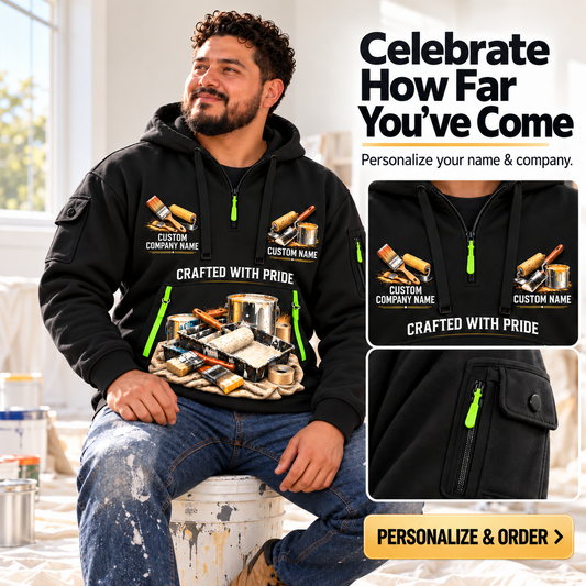 Personalized Painter Skills Remain Quarter Zip Hoodie — dedicated listing hero