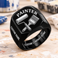 Painter Classic Emblem signet ring in Black finish
