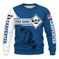 Personalized Carpenter Sweatshirt - Blue White Saw Badge, front view