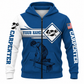 Personalized Carpenter Zip Hoodie - Blue White Saw Badge, front view