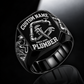 Plumber Bold Lettering ring in Black, showing CUSTOM NAME and SINCE 2000