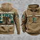Plumber Once and Always Vintage Hoodie in Kaki, front and back views with sample text CUSTOM NAME and SINCE 2000.