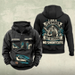 Plumber Heritage Crest Vintage Hoodie in Black, front and back views with cream and muted teal plumbing artwork and sample chest text CUSTOM NAME and SINCE 2000.
