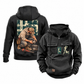 Plumber Ready Every Day Portrait Vintage Hoodie in Black, front and back views with sample text CUSTOM NAME and SINCE 2000, chest tool emblems and kneeling plumber back artwork.