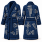 Personalized Plumber Bathrobe - Blueprint Workshop blue front and back view