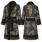 Personalized Plumber Bathrobe - Blueprint Workshop slate front and back view