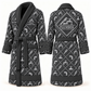 Personalized Plumber Bathrobe - Diamond Emblems slate front and back view
