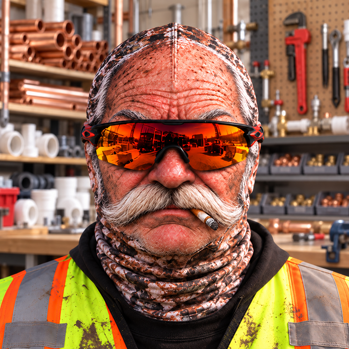 Plumber funny face balaclava - Style 1