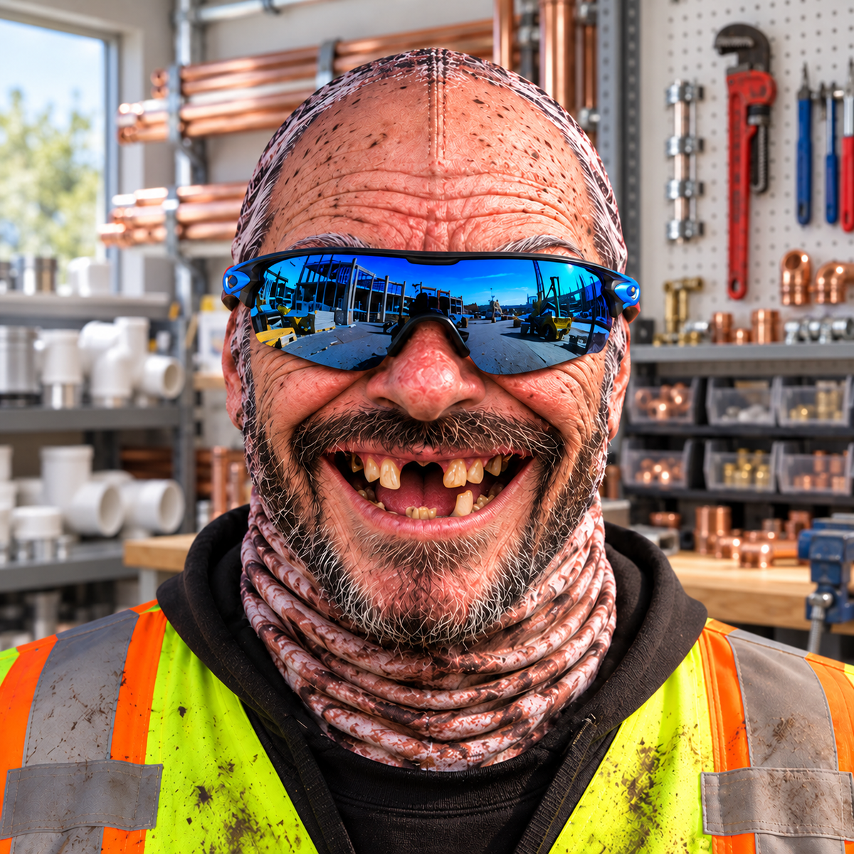 Plumber funny face balaclava - Style 2