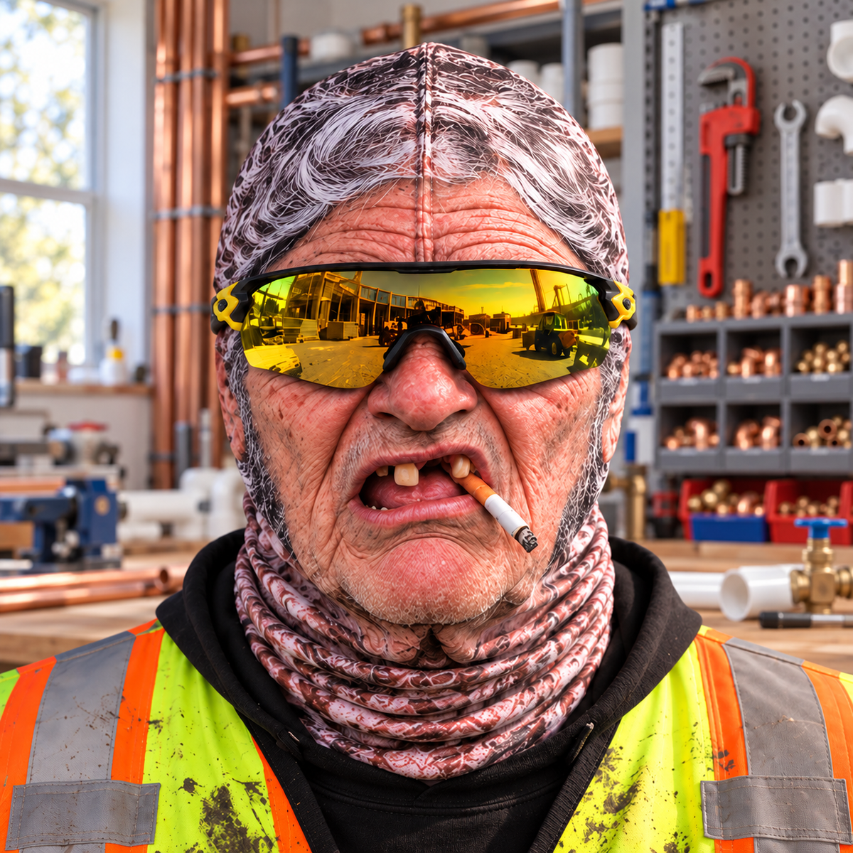 Plumber funny face balaclava - Style 3
